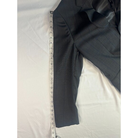 Max Davoli Baroni Super 150s Suit Set Mens Size 39S 33S Gray Blue Windowpane - Picture 15 of 16